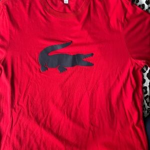 Red T-Shirt with Lacoste Logo